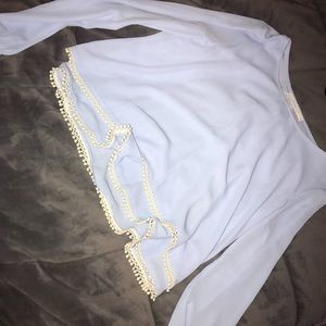 Light blue crop dress shirt